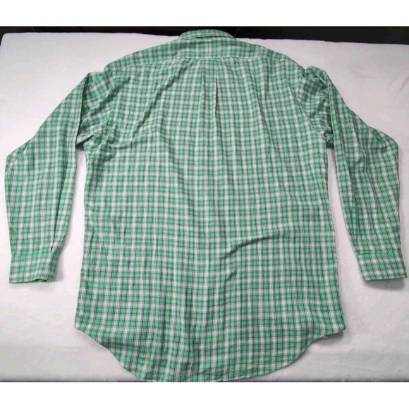 Ralph Lauren Mens Soft Shirt M Blake Button Down Green Plaid Pony 100% Cotton - Picture 9 of 9